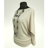 Tunika Amaya z marszczeniem na biodrach - ecru